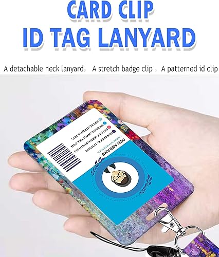 Miniatura 5 de BLOCIT Portatarjetas con cordón, portatarjetas de identificación a la moda con cordones retráctiles, clip de fibra suave de metal, hebilla