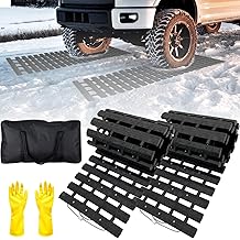 BASHIK Portable Recovery Traction Mat Tracks for Car/Truck in Mud, Snow, Ice，Sand Emergency Strong Grasping Strength W:10.6&rdquo; X L:39.5&rdquo; off road accessories