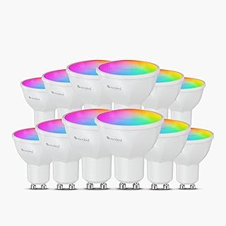 Nanoleaf Matter Essentials GU10 LED Bulbs, Pack of 12 RGBW Dimmable Smart Bulbs - Matter Over Thread, Bluetooth Colour Cha...