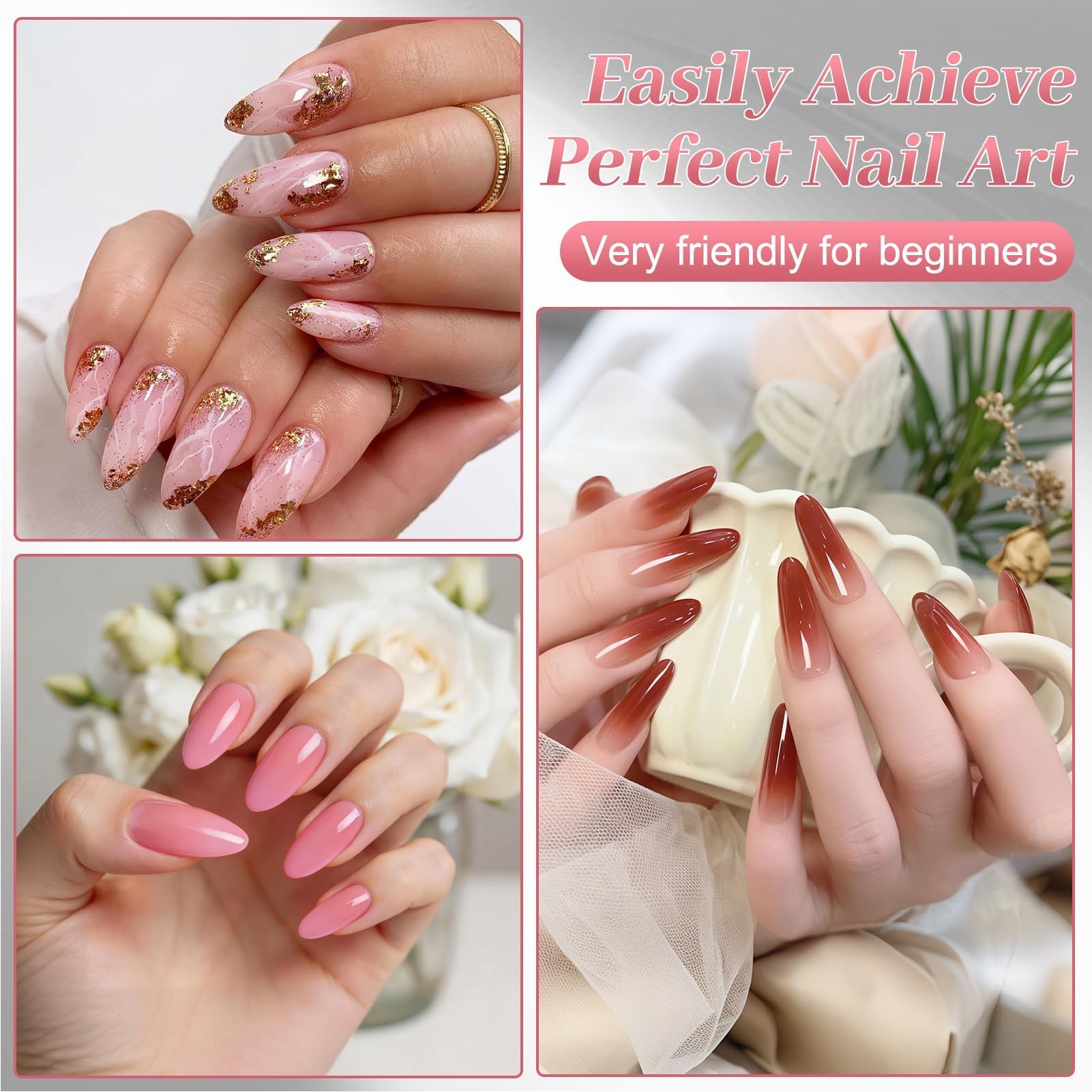 Becellen 180 sztuk Zestaw foremek do paznokci Sandwich Dual Nail Forms, Przezroczyste Dual Tips do przedłużania paznokci z żelem do paznokci, zestaw foremek do poligelu (okrągły kształt konia)