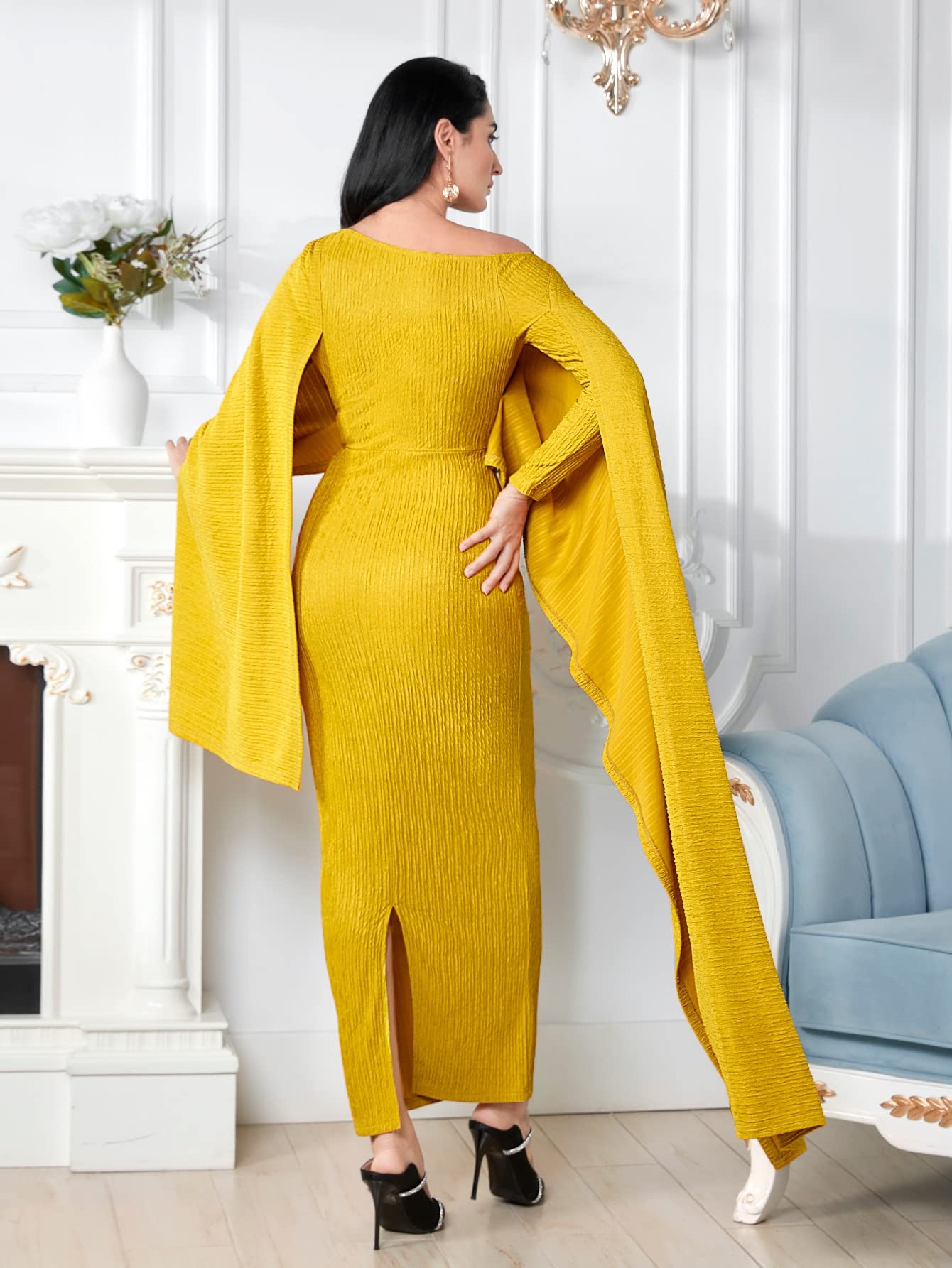 Amazon.com: Women's Dresses Asymmetrical Neck Cloak Sleeve Dress Dress for Women (Color : Yellow, Size : X-Large) : Clothing, Shoes & Jewelry Amazon.com: Women's Dresses Asymmetrical Neck Cloak Sleeve Dress Dress for Women (Color : Yellow, Size : X-Large) : Clothing, Shoes & Jewelry