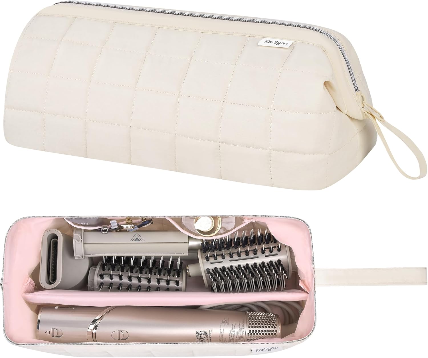 Hair Tools Travel Bag Organizer for Dyson Airwrap Case Holder Shark Hair Dryer Flex Style Airstraight Brush Revlon Attachments Carrying Case Flat Curling Iron Bags (Beige) Hair Tools Travel Bag Organizer for Dyson Airwrap Case Holder Shark Hair Dryer Flex Style Airstraight Brush Revlon Attachments Carrying Case Flat Curling Iron Bags (Beige)