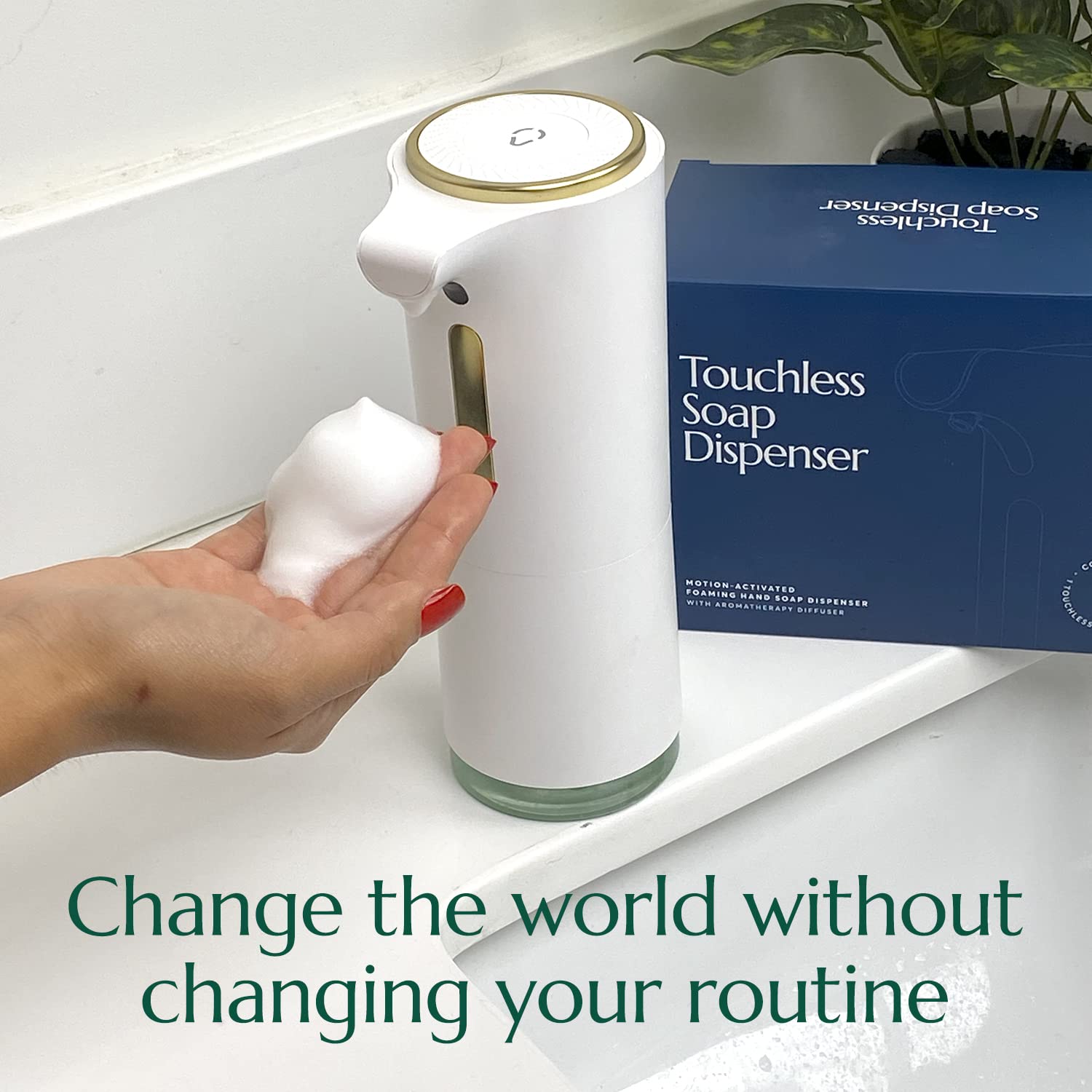 Cleanomic - Distributeur de savon sans contact – Distributeur de savon pour comptoir de salle de bain