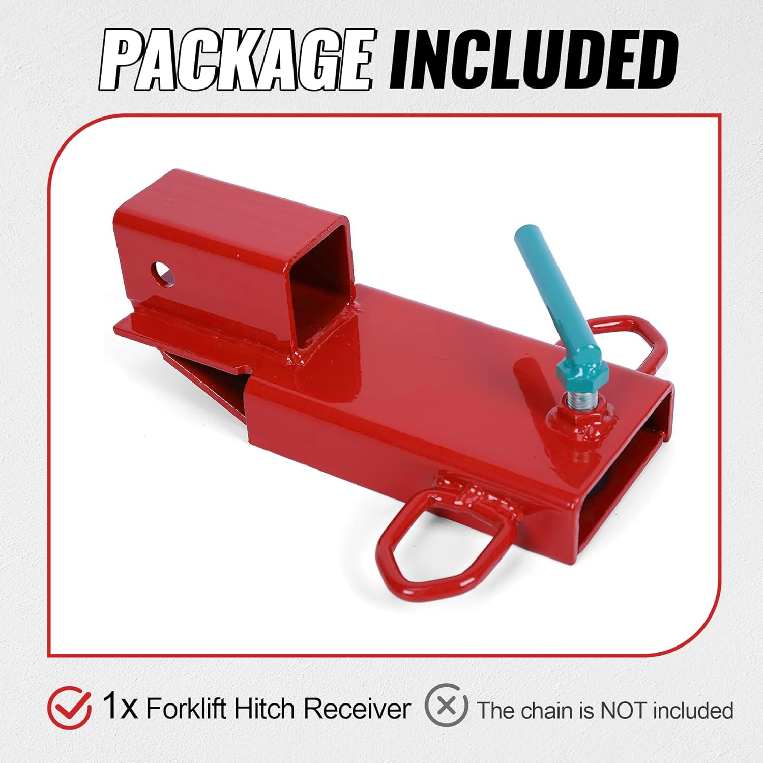 HECASA Clamp On Forklift 2" Hitch Receiver Pallet Fork Trailer Towing Adapter