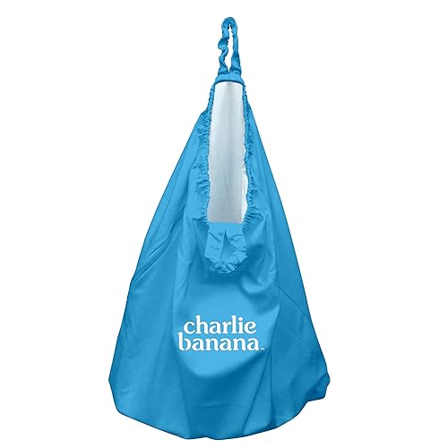 CHARLIE BANANA Bolsa húmeda para pañales de tela reutilizable y lavable, impermeable, para colgar pañales y bolsa de lavandería, turquesa