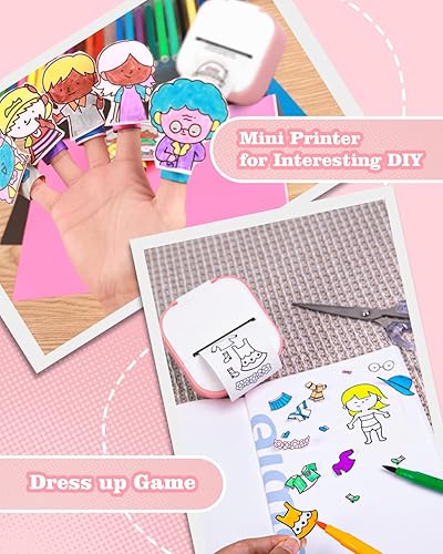 Miniatura 7 de Memoking T02 - Impresora térmica pequeña para teléfono, impresora de notas inalámbrica portátil con 3 rollos de papel para el día del niño,