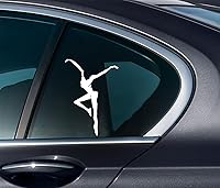 Vista 2 de WSQ Fire Dancer - Vinilo blanco de alta calidad para parachoques de coche, camión, camioneta, SUV, ventana, pared, barco, vasos, laptop, o cualquier