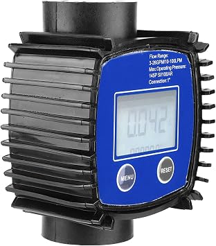 Digital Water Meter with Brass Inlet, LCD Display, Measure Consumption in Gallons/Liters for RV Filling, Garden Hose Watering, Lawn Sprinkler