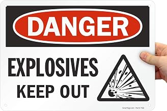SmartSign “Danger - Explosives, Keep Out” Sign | 10" x 14" Plastic