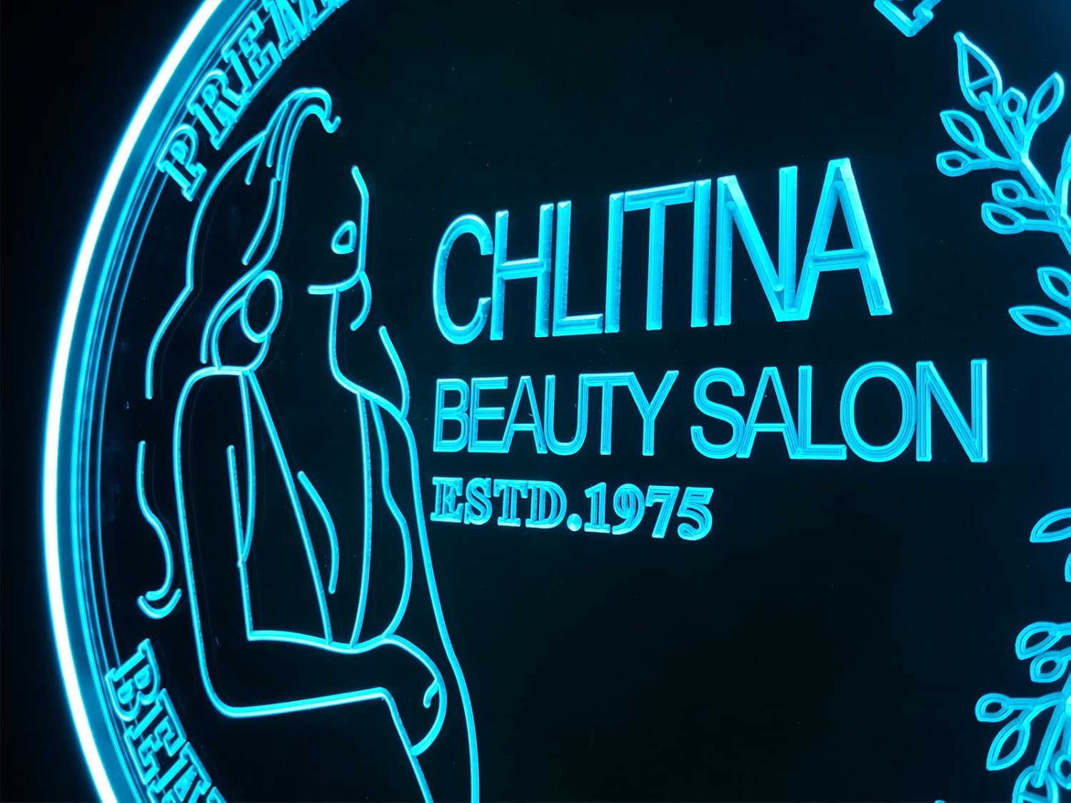 Personalized Beauty Salon Neon Sign, Custom Nails Hairs Spa Beauty Studio Neon Lights, Wall Décor Business Logo LED Sign for Beauty Shop Advertising Art Light, 16” Round