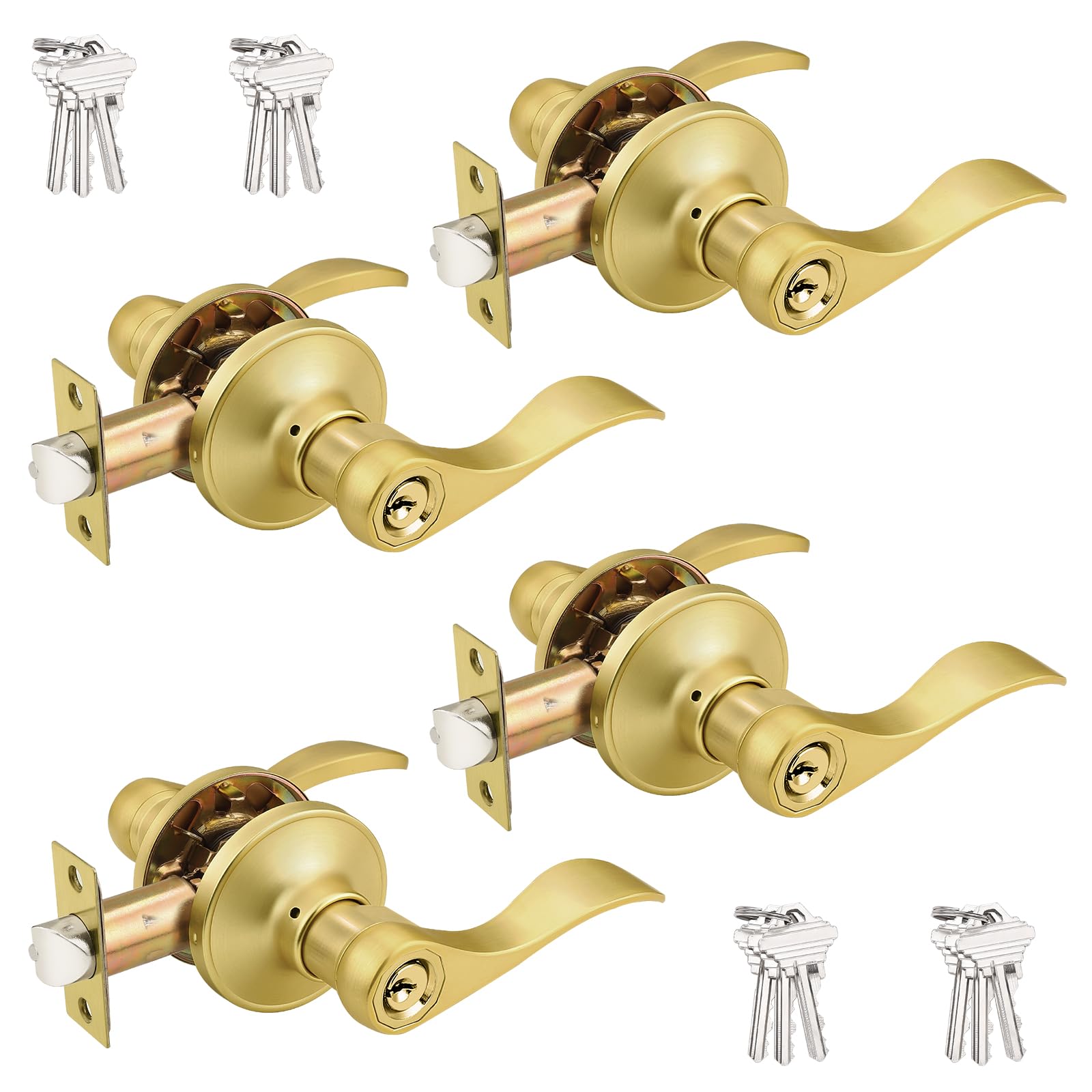 Probrico Black Entry Knobs - Keyed Alike Lockset -9