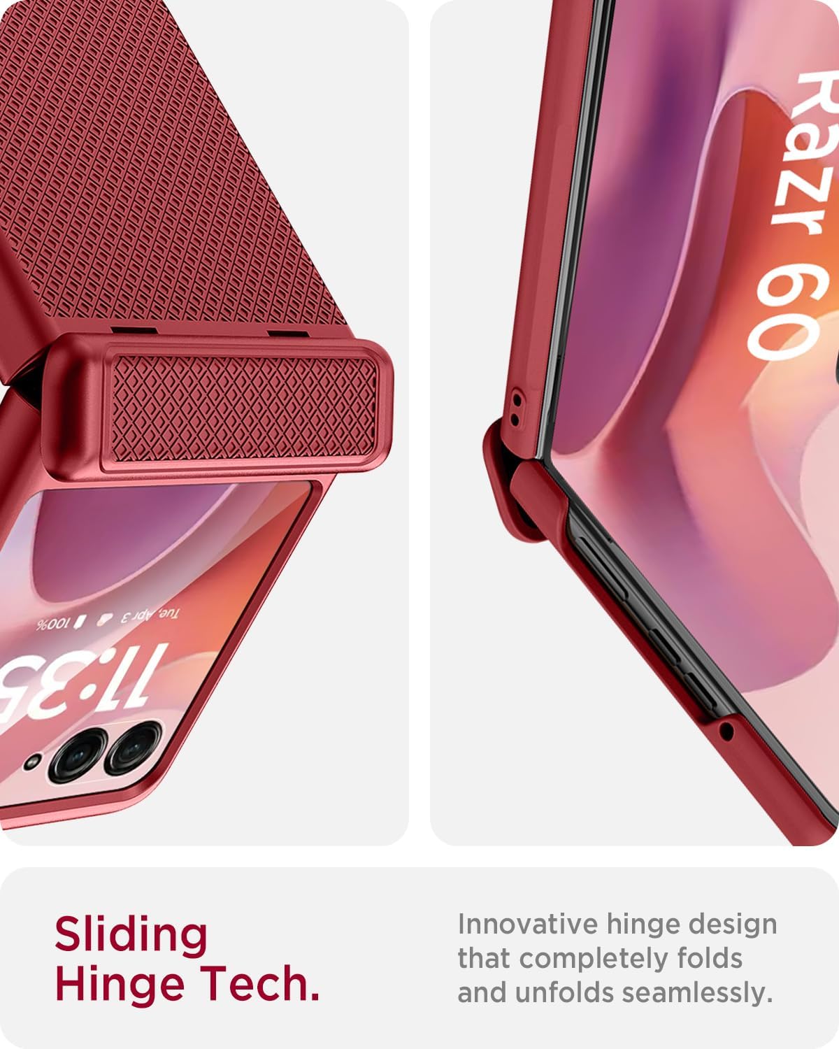 Miimall for Motorola Razr 2025 Case with Hinge Protection,Moto Razr 2025 Case Women [with Screen Protector][Military Grade Shockproof]Slim Hard Drop-proof Heavy Duty Rugged Non Slip Grip Cover,Winered