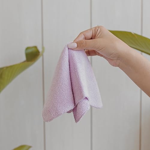 Miniatura 4 de Paquete de 12 paños de rayón de bambú con bolsa de embrague multiusos, toallas absorbentes ultrasuaves para cara, cuerpo, ducha, maquillaje, bebé,