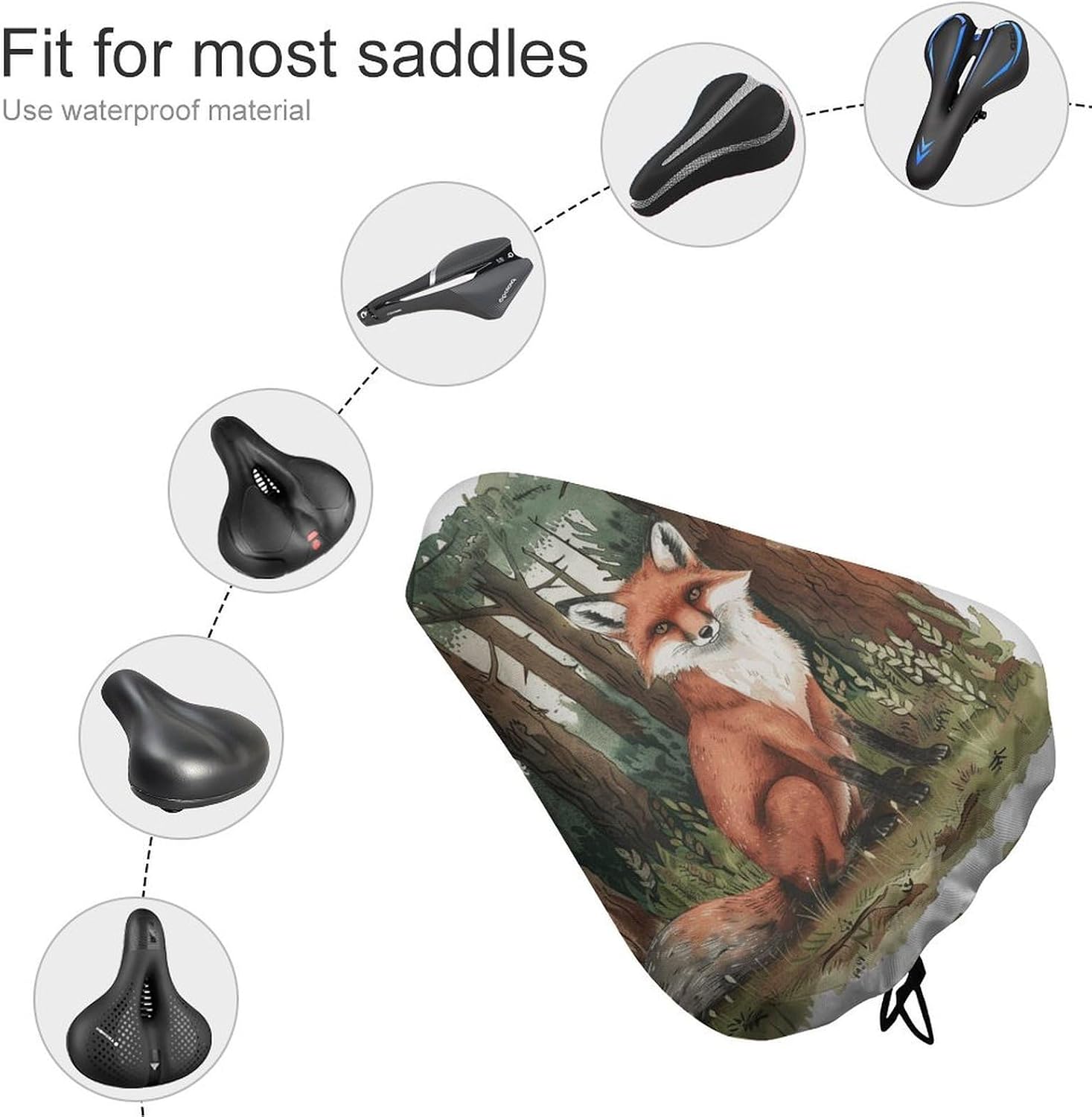 Between Two Big Trees Waterproof Bike Seat Cover with Drawstring image 3