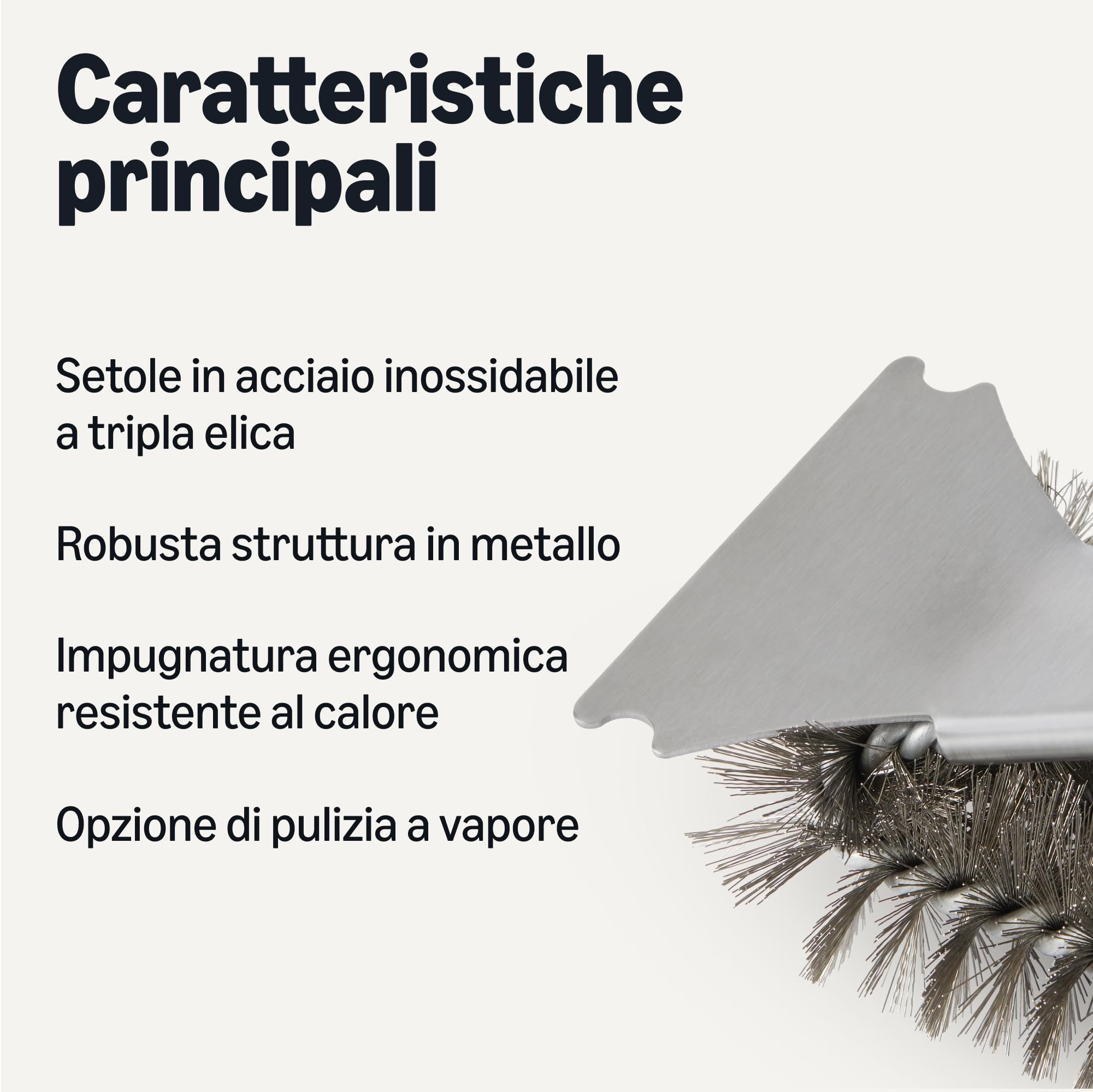 Amazon Basics, Raschietto e Spazzola per Griglie, Argento, 1 Pezzo