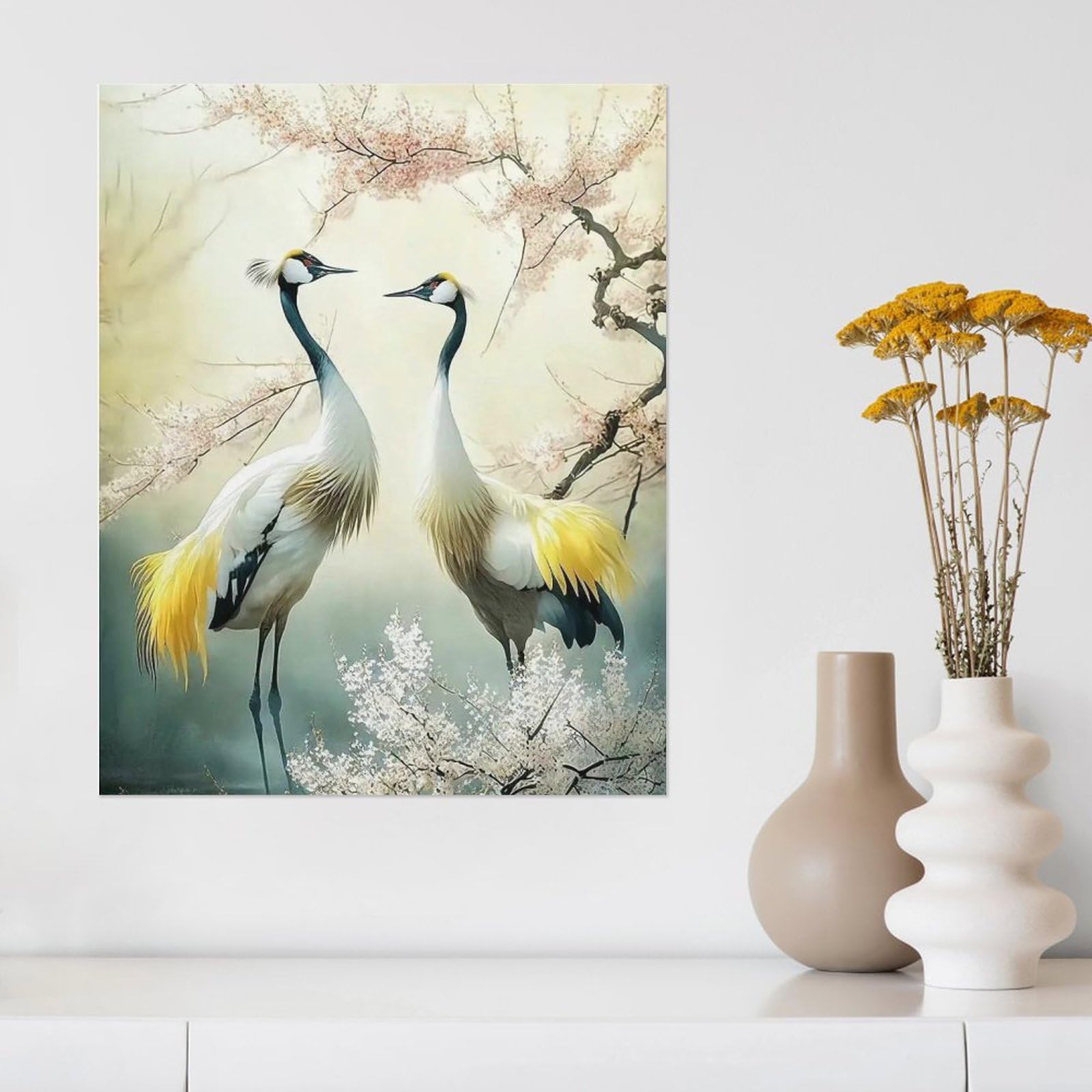 【二羽の鶴の絵画】愛の力 二羽の鶴の絵画】愛の力