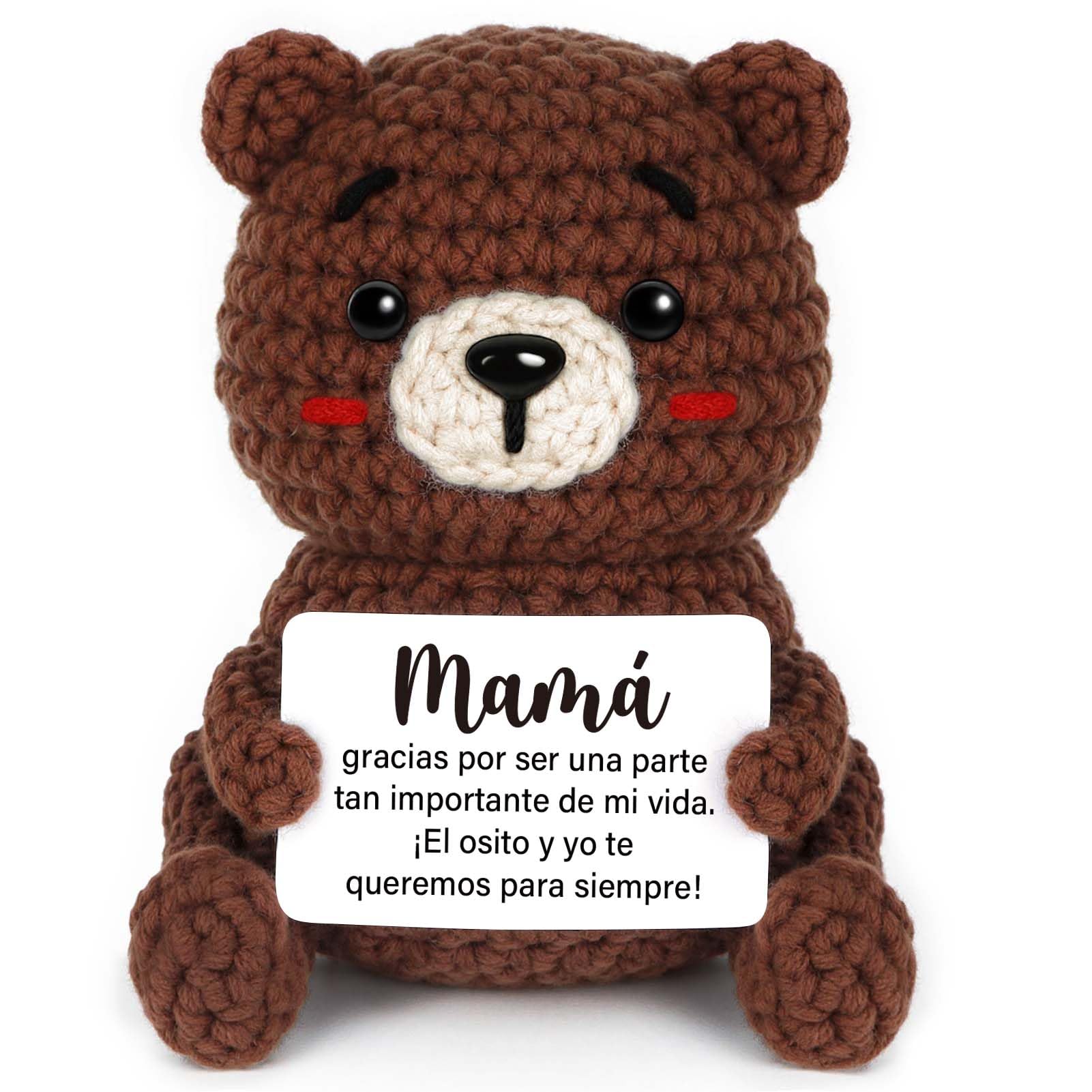 CheriGift Dia de la Madre Originales, Oso Positiva Regalos para Madre, Oso Hechas a Mano, Originales Regalo Mamá Cumpleaños, Navidad 6 x 5 x 9.5 cm