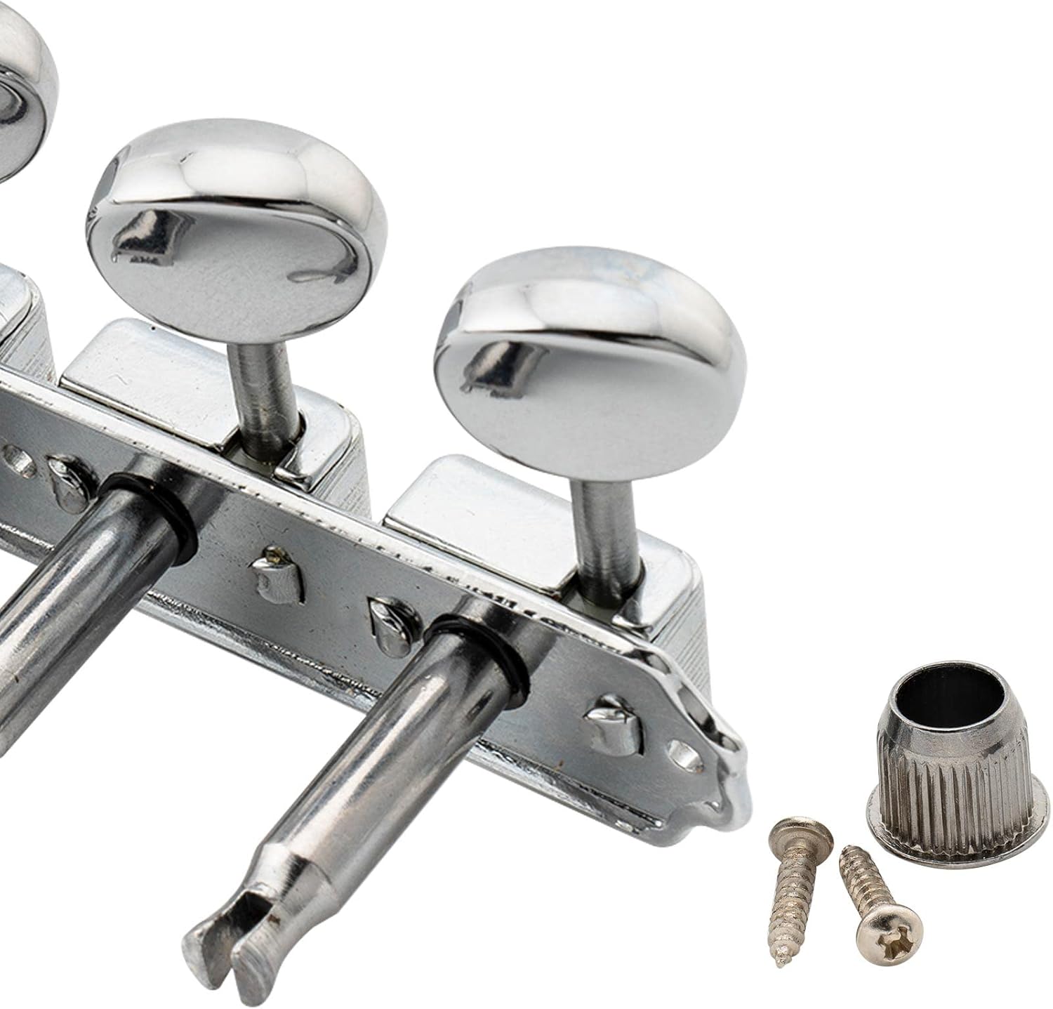 Wilkinson Deluxe 6 Inline Vintage Guitar Tuners Split Shaft Guitar Tuning Pegs Keys Machine Heads for Strat Tele Electric Guitar,Chrome