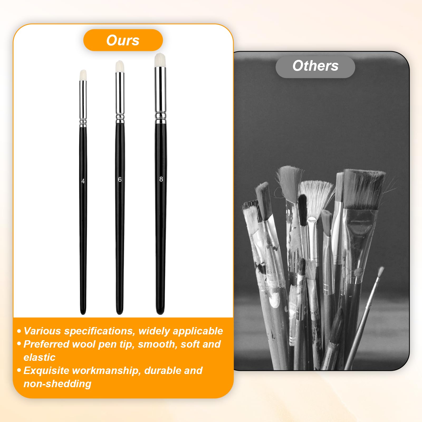 Drybrush Lot de 3 pinceaux miniatures pour games, atelier, table