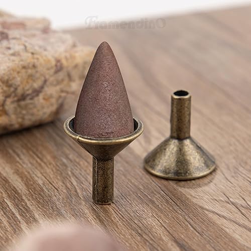 Miniatura 3 de Framendino, Paquete de 12 soportes de metal para quemador de incienso con cono de reflujo