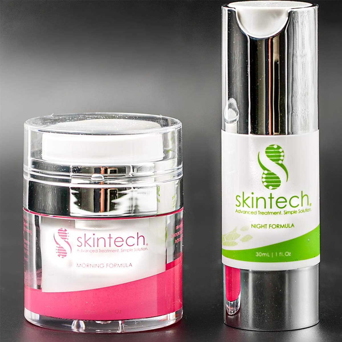 SKINTECH Skincare Products For Women ... All-In-One Skin Care Set ... Advanced Treatment (2 item bundle) with Hyaluronic Acid, Spin Traps, Vitamin C, Plant Stem Cells, Ceramides, Urea, & Glucosamine