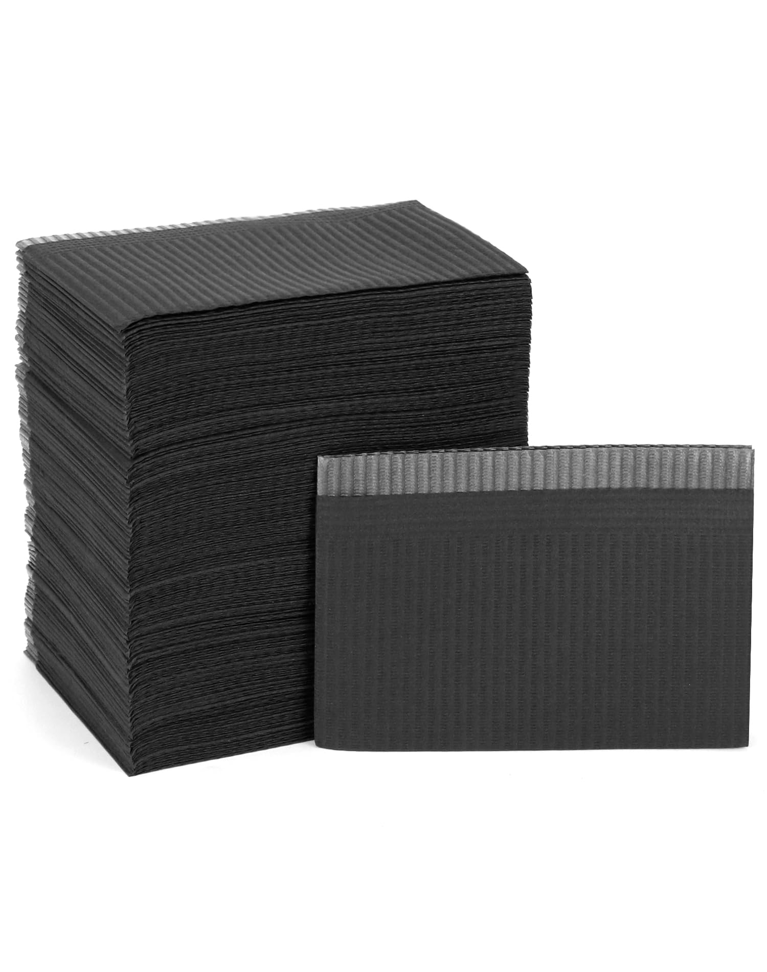QWORK Baberos Desechables Impermeables 125 Piezas 33x45 cm 3 Capas Negros