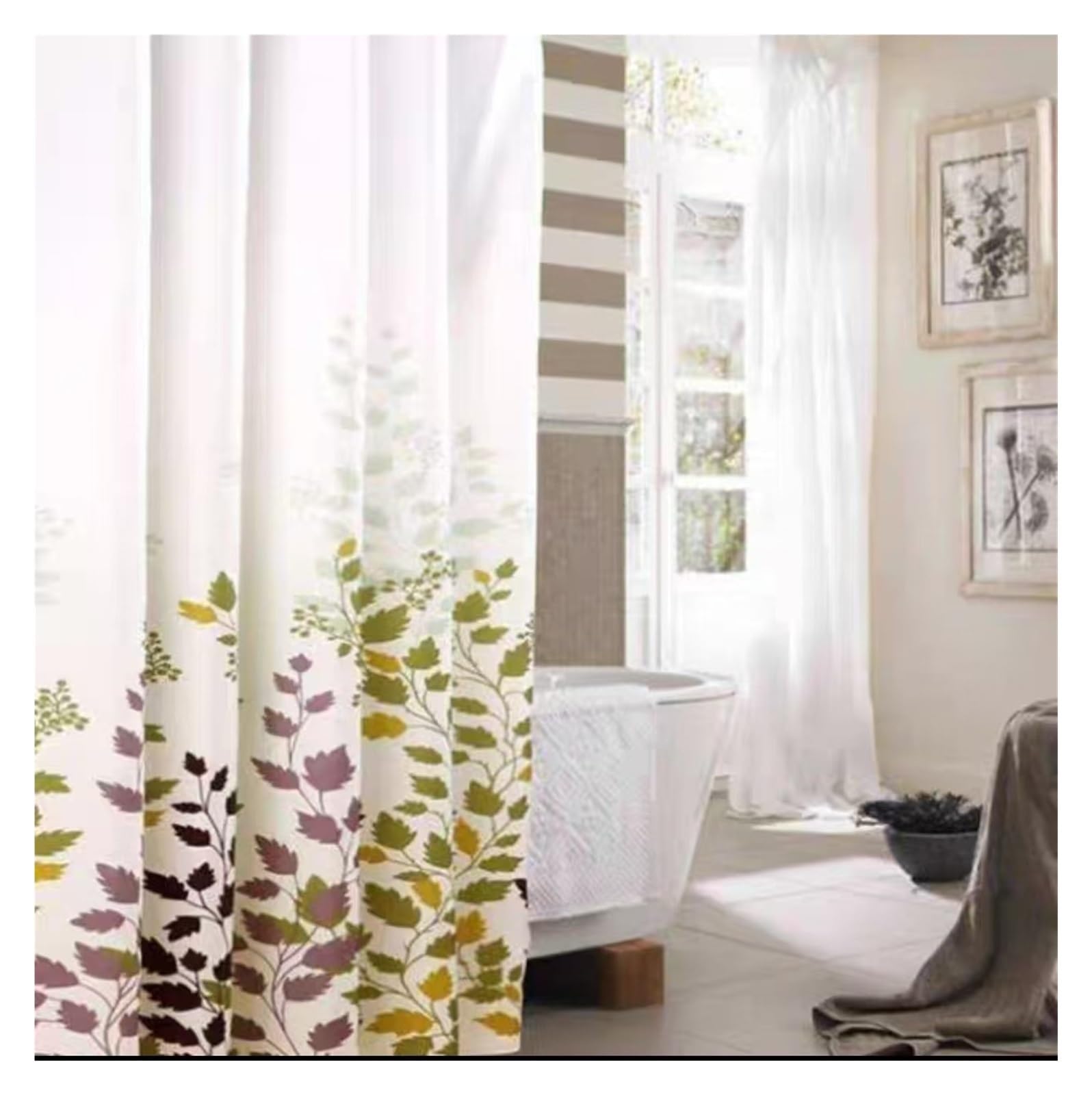 Cortina De Ducha Impermeable Bathroom Shower Curtain Toilet Tarp Mould-Proof(Color 5,150cm 180cm)