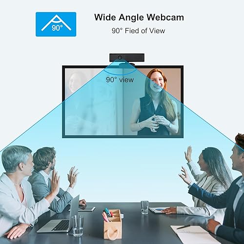 Miniatura 6 de Cámara web completa 1080P HD 3 en 1: cámara y altavoz para computadora de escritorio con 4 micrófonos incorporados, cámara web USB externa con