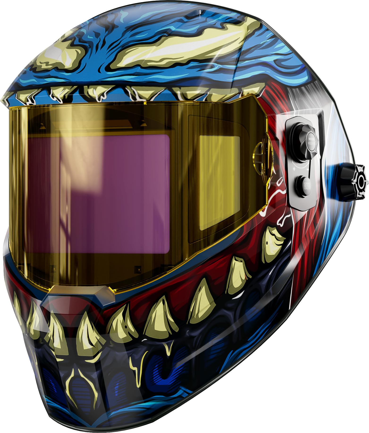 Andeli Digital Automatic Welding Helmet – Panoramic Visor 180° True Color | Digital filter, 4 sensors, 1/30000s,18.2x8.2cm, DIN16 UV/IR, solar, USB-C, 4 modes, lightweight, TIG/MIG/MMA/MAG/cut/frosted