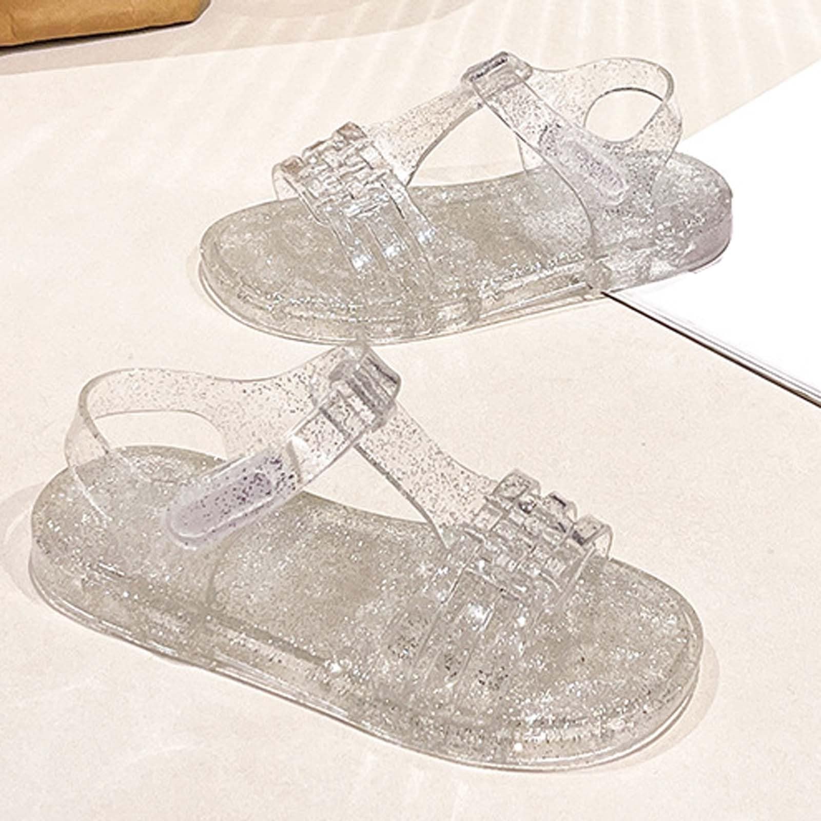 MMRTDJDR Generisch Mädchen-Gummisandalen, atmungsaktiv, offene Zehen, Strandschuhe, weiche Sohle, lässige Sommerschuhe für Kleinkinder