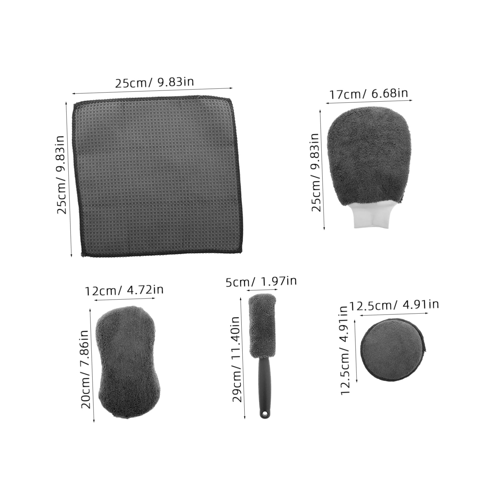 Cabilock 1 Set Car Wash with Highly Absorbent Polyester Towels Complete Cleaning Kit for Vehicles Includes Wheel Brush for Interior and Exterior Care for Car Enthusiasts