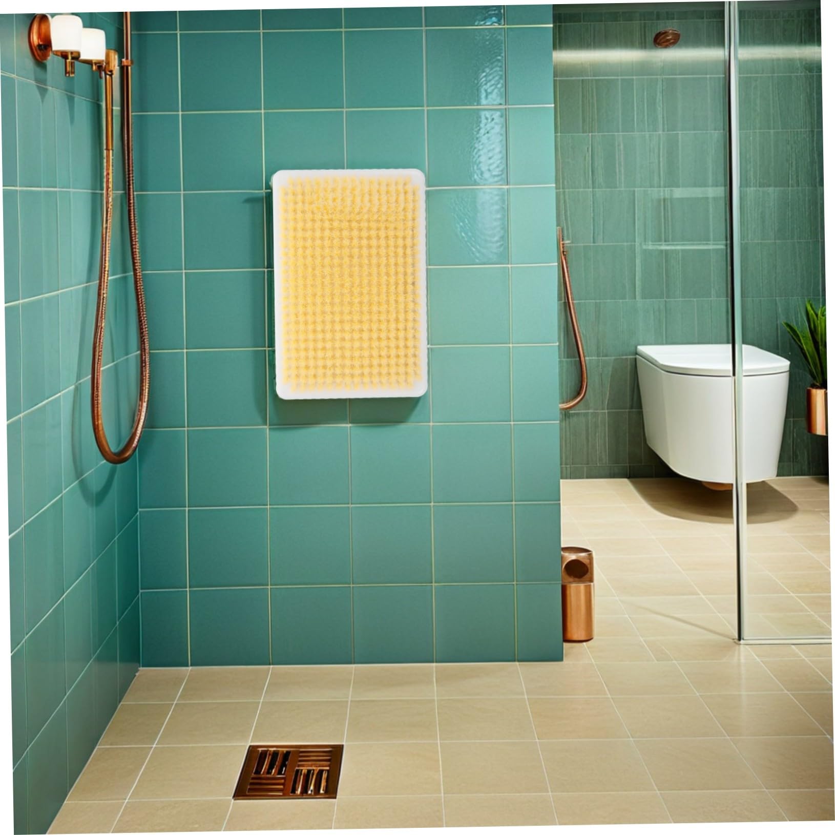 Wandmontierter Rückenschrubber aus Kunststoff 2 Stück für Dusche
