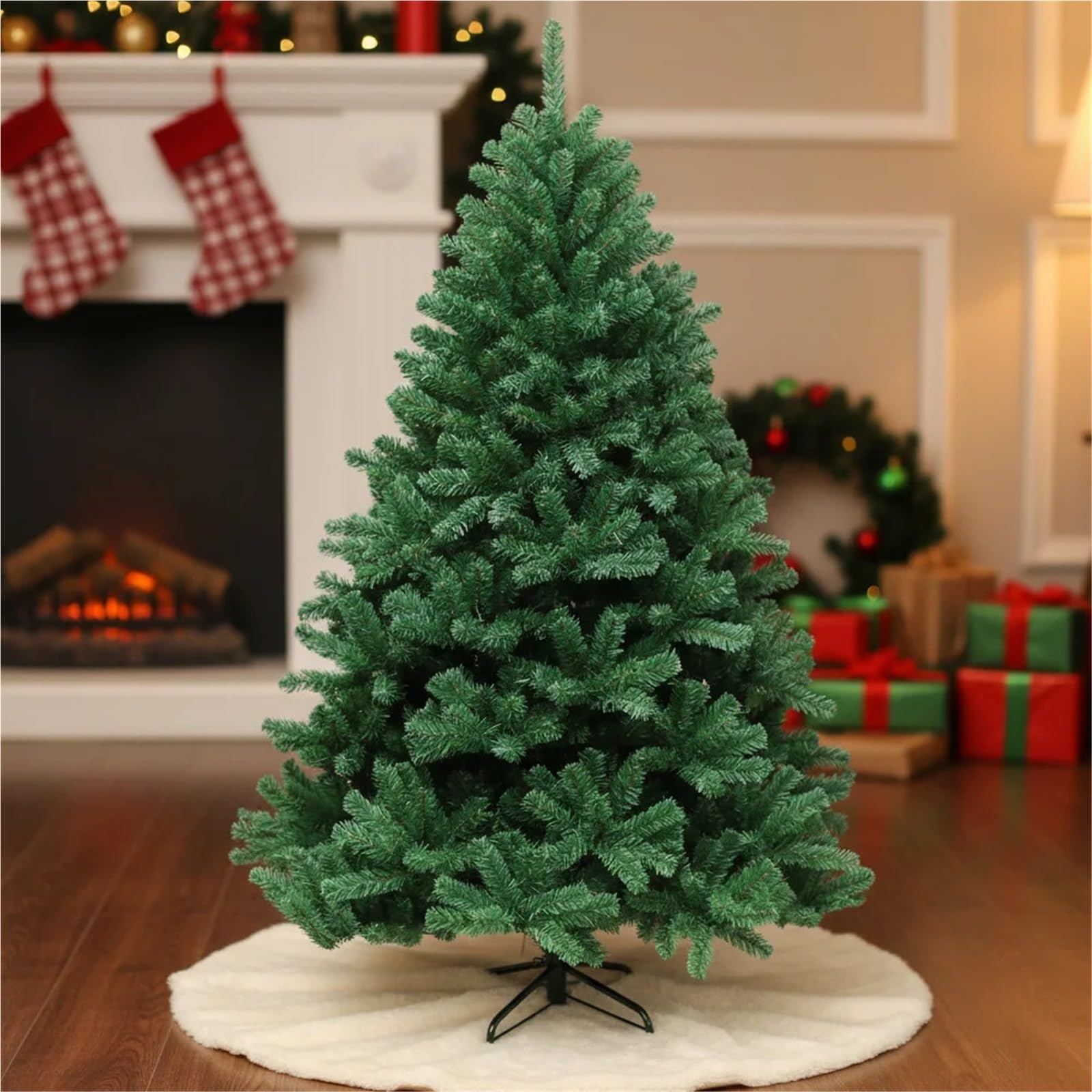 Mini albero di Natale artificiale, pino smontabile con base