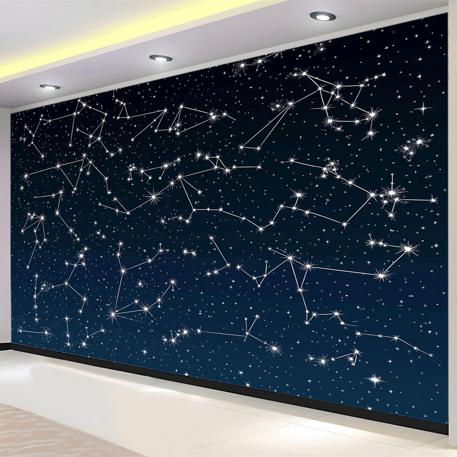 Papier Peint Mural Chambre Ciel Étoilé Constellations Thème Science-Fiction 250x175 cm Poster Geant Mural 3D Tableaux Muraux Tapisserie Photo, Salon Chambre d'enfants Mur de Fond Papier Peint