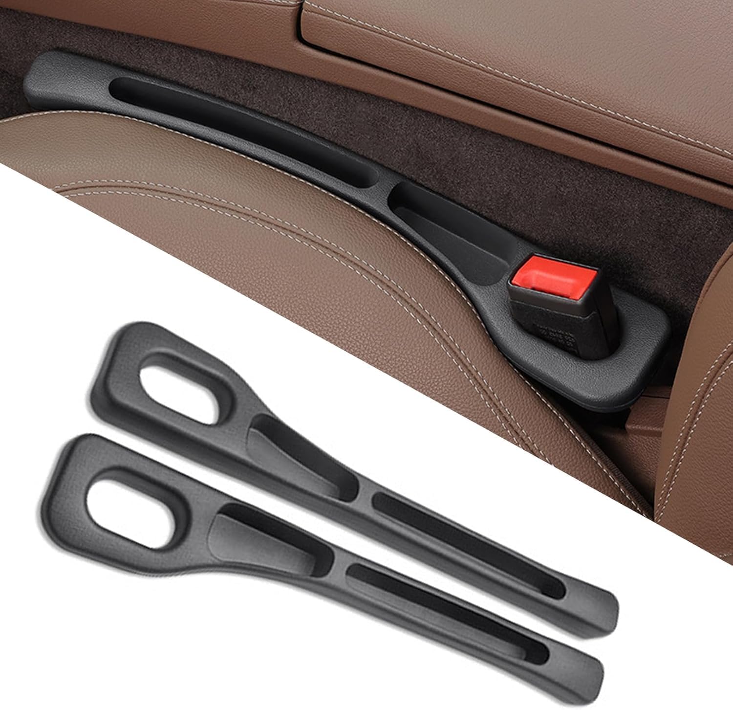 Raquel Car Seat Gap Filler EVA Car Organizer Gap Filler Between Seat and Console Compatible with Buckle Base Universal Car Seat Gap Filler Organizer Phone Holder (1)