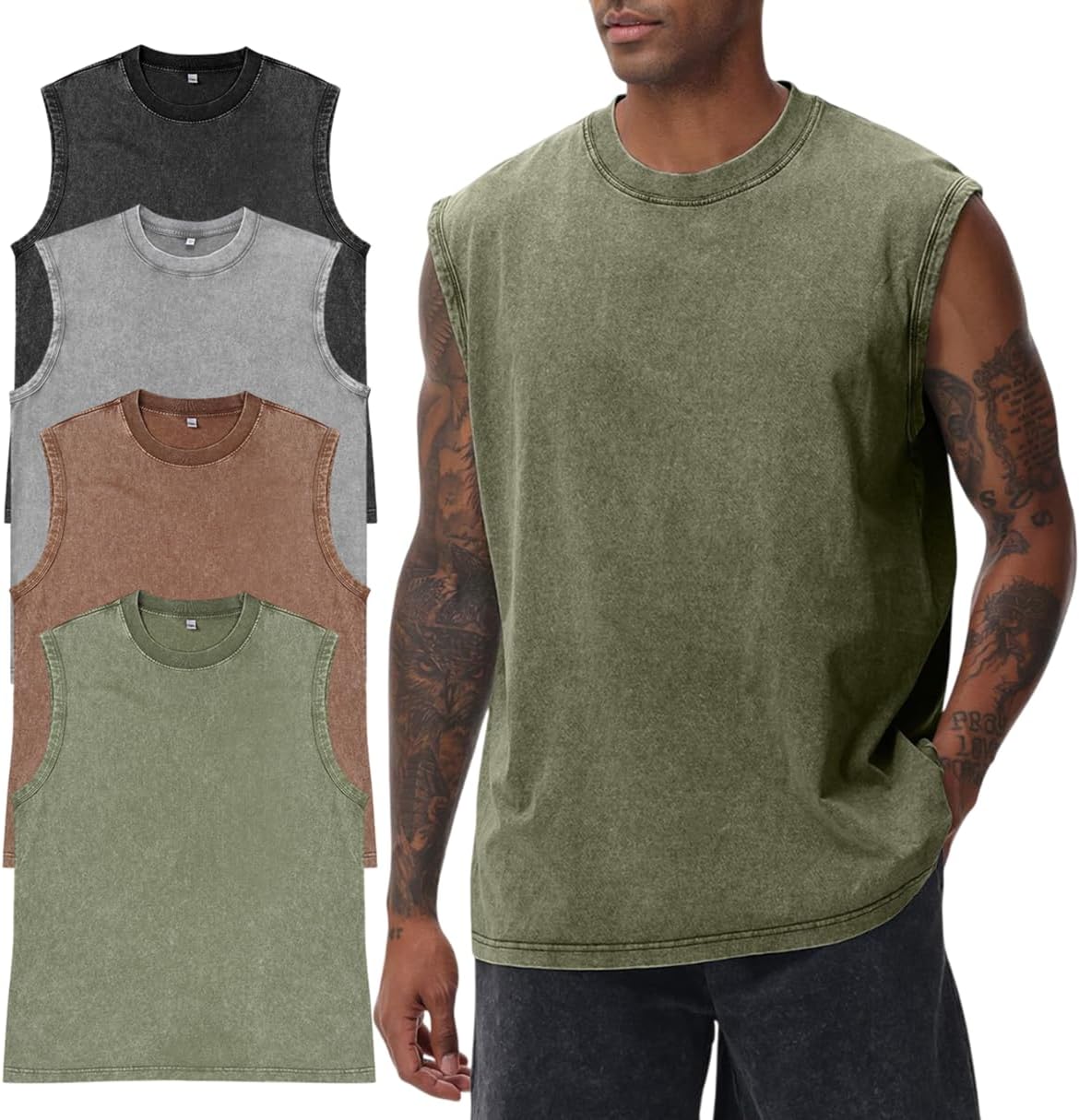 1/4 Packs Cotton Sleeveless Mens Workout Shirts Muscle Pump Gym Cut Off Running Tank Tops