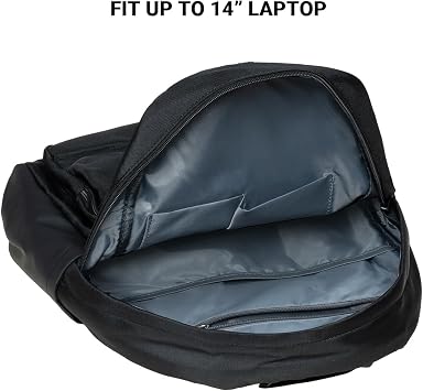 KAUKKO Nylon Travel Laptop Backpack for Men Women Work Casual Back Pack Daypack Fits 14 Laptop - Black