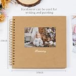RECUTMS 10x10 Scrapbook de pouce DIY Album de photos Brown 60 Couverture rigide Kraft, 250gsm, Livre de mémoire vierge pour mariage anniversaire voyage famille, 360° Flip