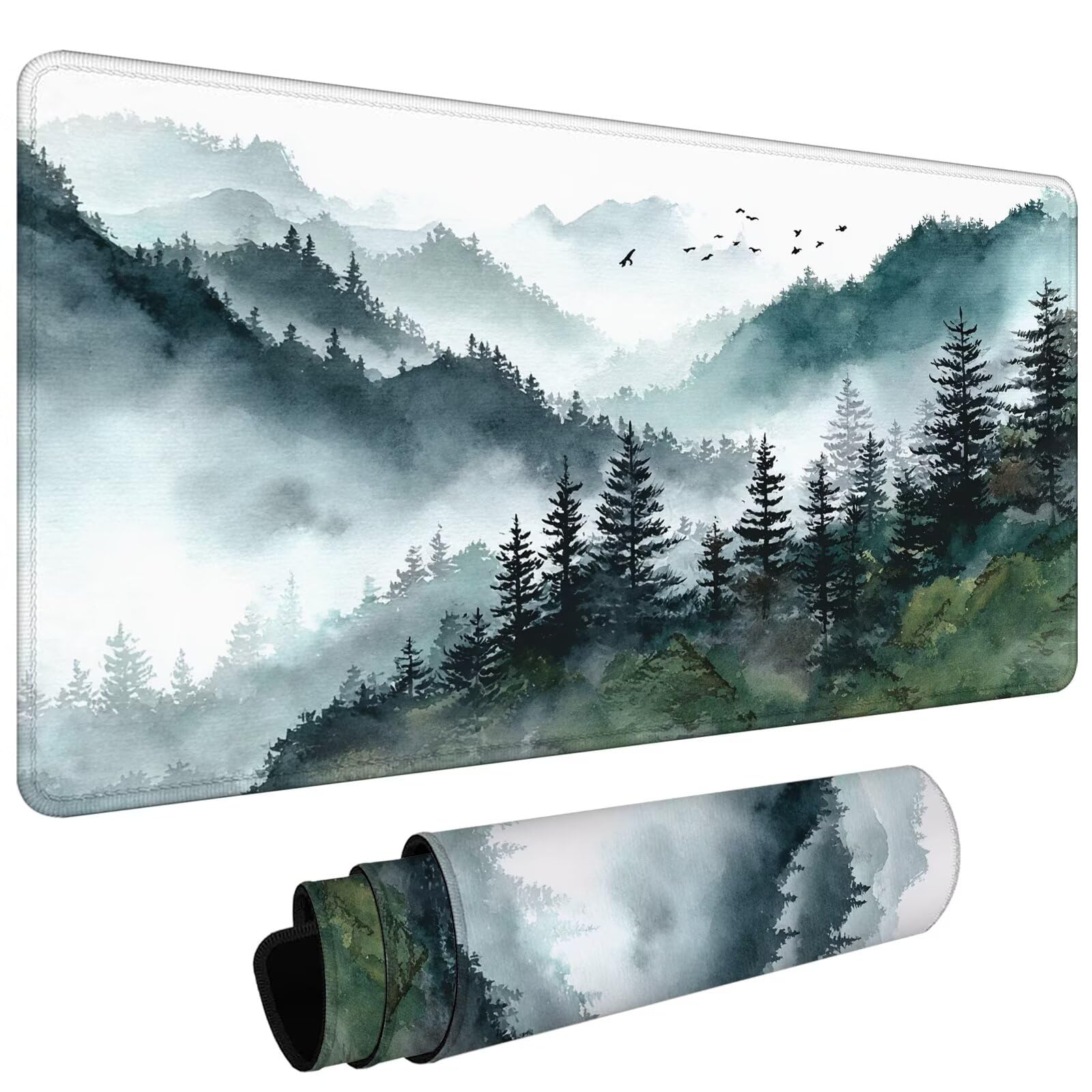 Duża podkładka pod mysz na biurko, 1400 x 600 x 3 mm, gamingowa podkładka pod mysz, antypoślizgowa podstawa, zszyte krawędzie, zwiększona precyzja, mata komputerowa, mata ochronna na biurko