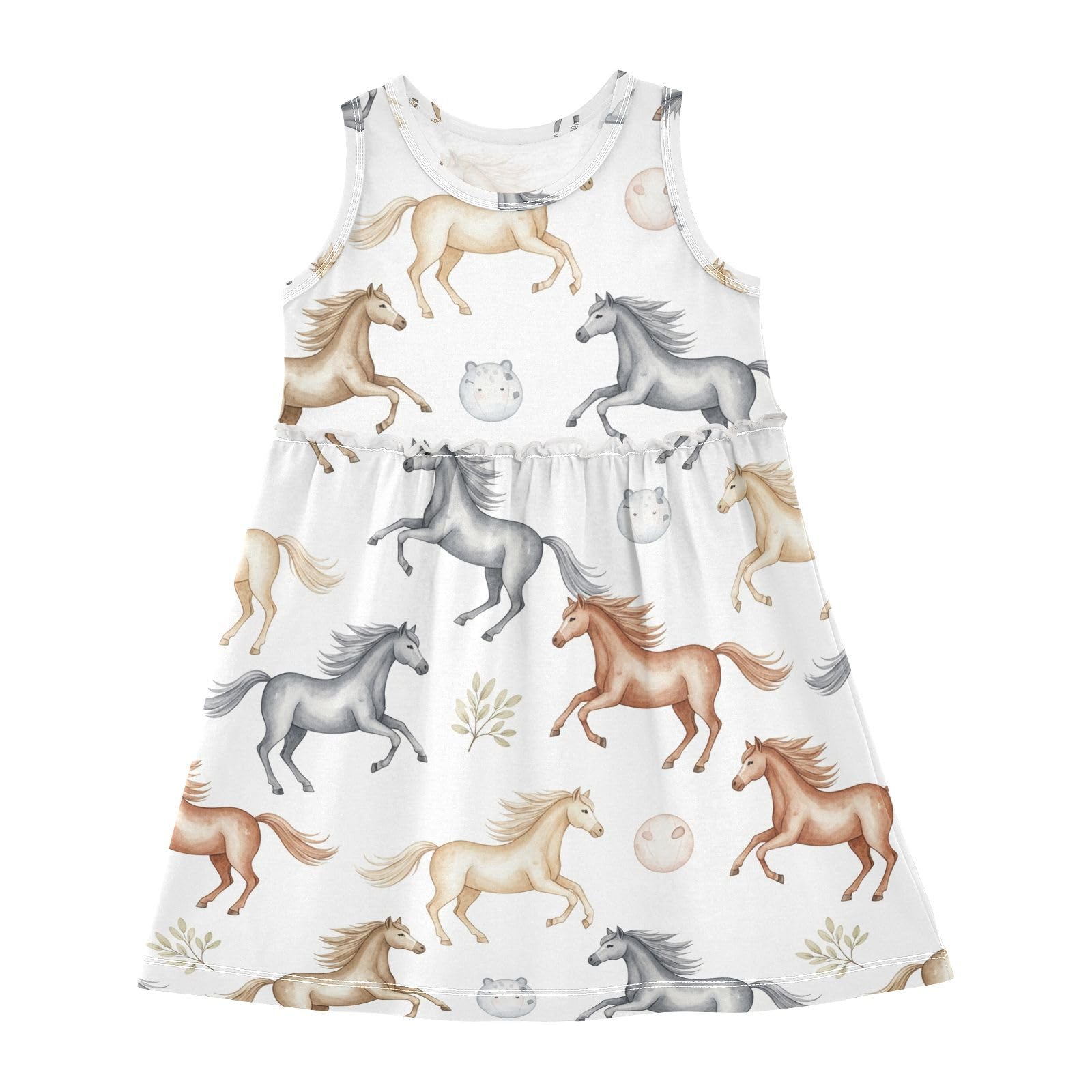 Girls Dress Sleeveless Summer Dress for Casual Beach Play Size 2T-8Y