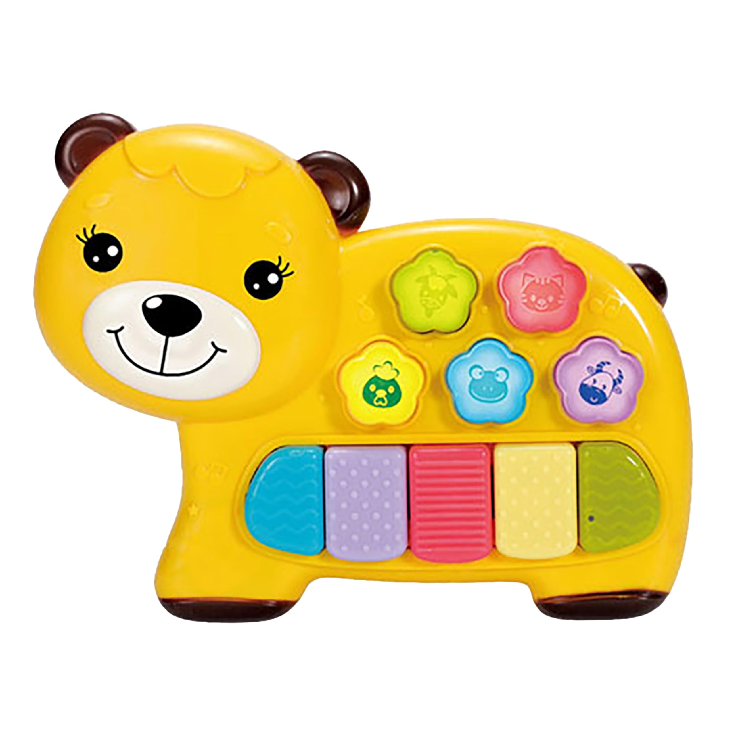 VGRASSP 5 Keys 3 Modes Music Melody Cute Animal Face Mini Piano Toy For Kids And Toddlers with Touch Conversion Mode Change, Animal Sound And Flashing Colorful Lights - Color As Per Stock (Bear Piano) (B0D4J3WGH7) Amazon Price History, Amazon Price Tracker