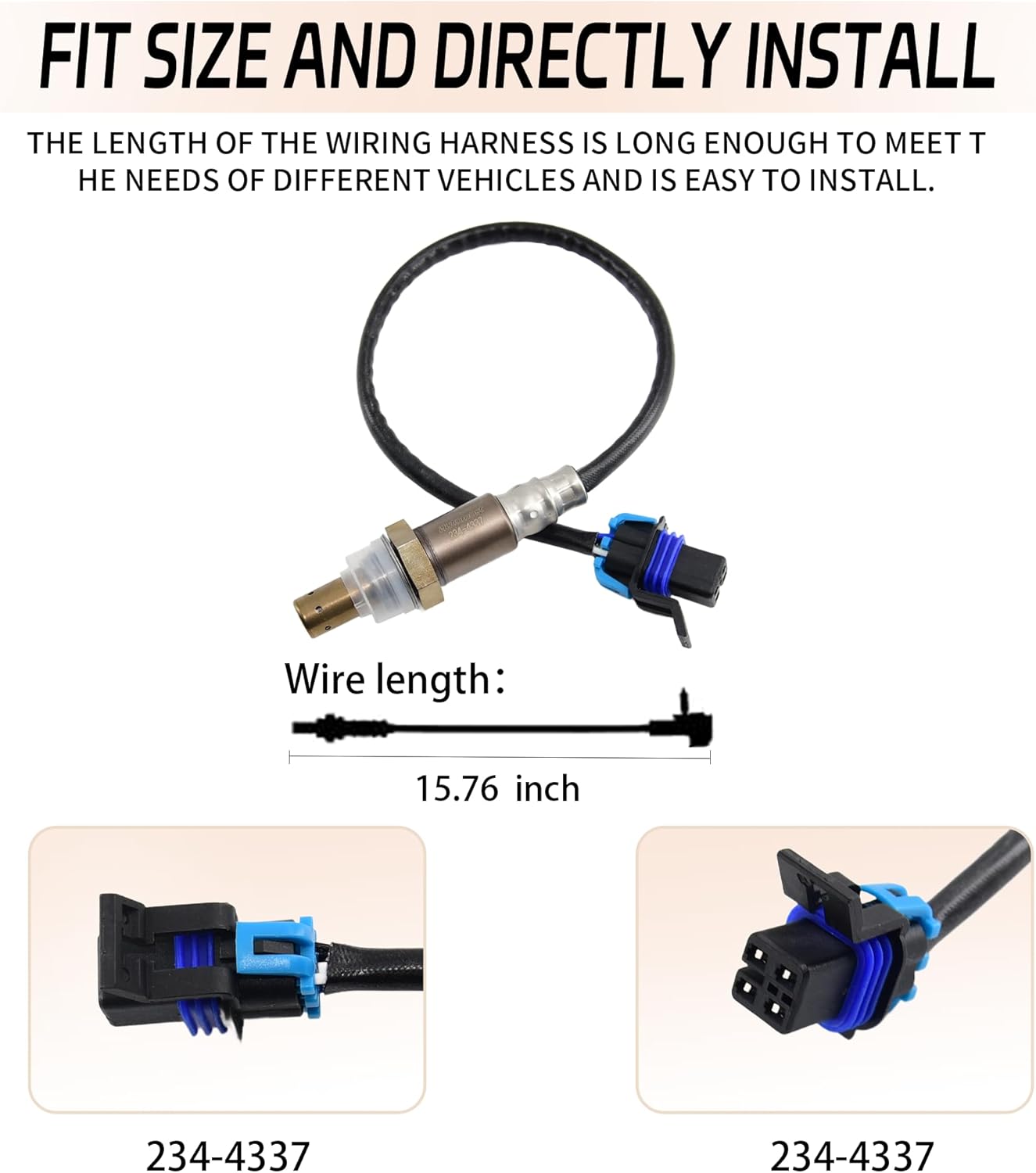 2Pcs Oxygen Sensor Upstream or Downstream 234-4337 Compatible for 2006-2013 Chevrolet Silverado Avalanche Sierra Suburban GMC Yukon XL 1500 2500 Buick Lucerne Cadillac Escalade DTS H2 H3