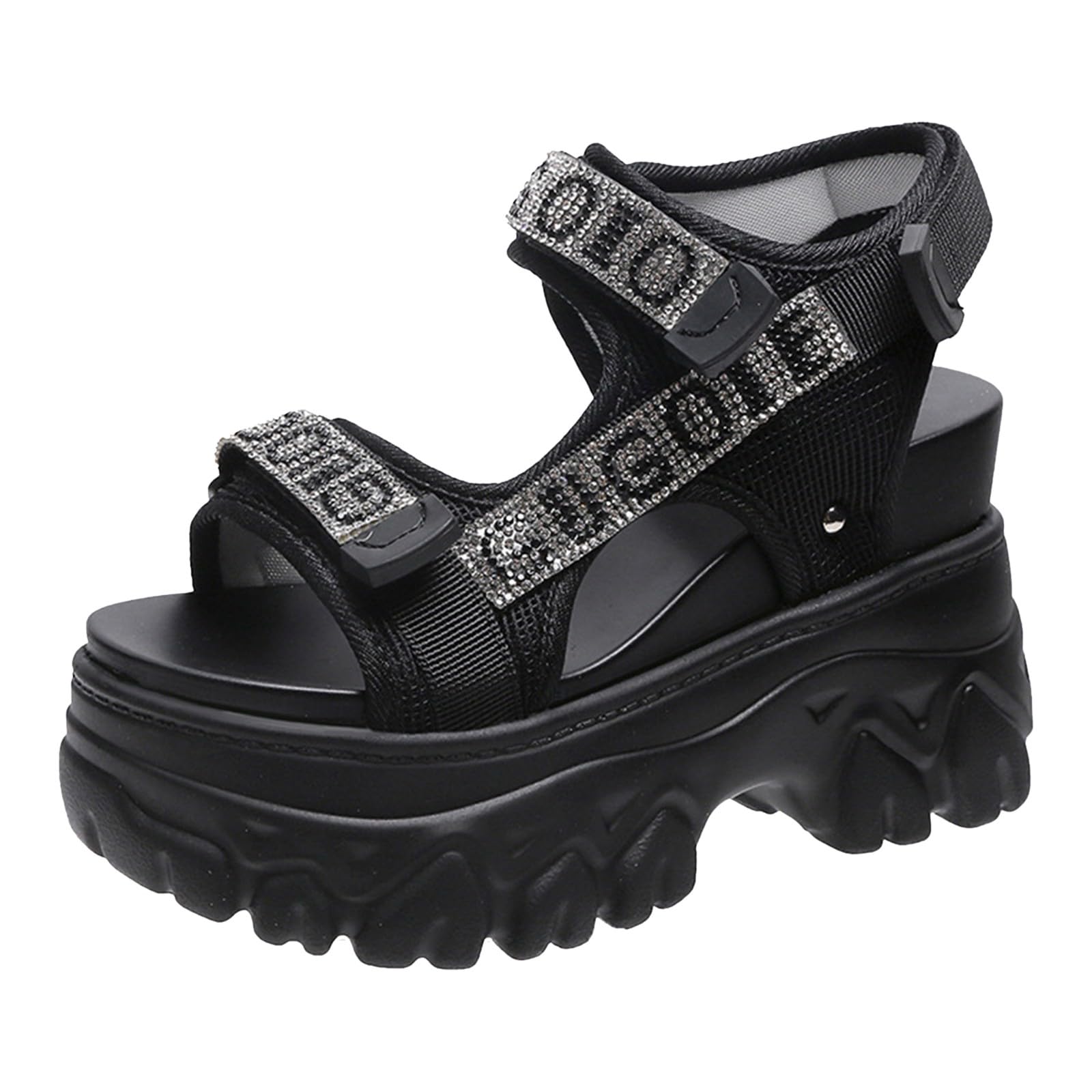 Generico Sandali Con Cinturino Casual Donna Estive Eleganti Scarpe Da Torta Suola Spessa Tacchi Alti E 35 Sandalo Elegante Estivi Comodi Sandaletti Estate Trekking Comode Camminata Comodo