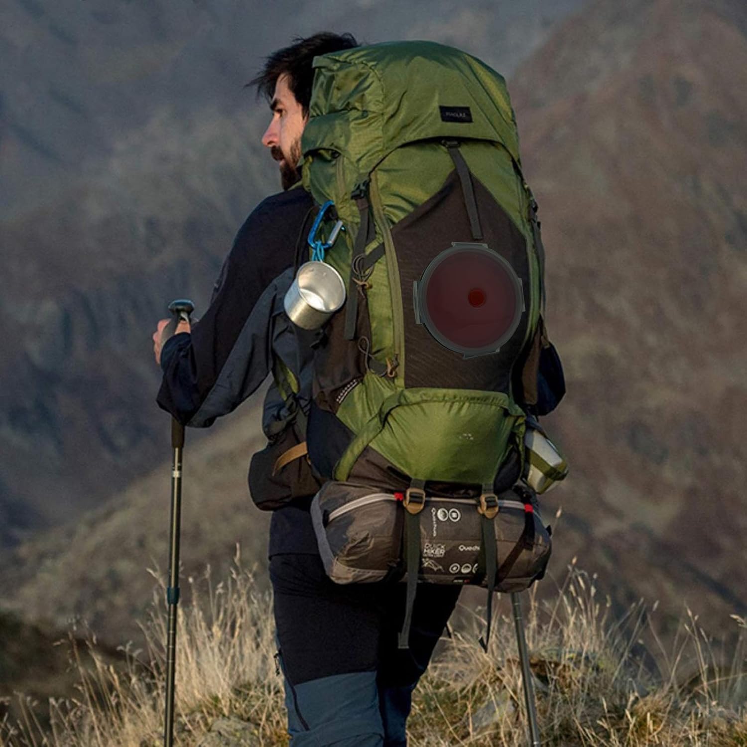 CCyanzi 1200ml Collapsible Camping Bowl Silicone Food Storage Container with Lid and Foldable Stainless Steel Fork Spoon, for Picnic, Travel, Camping, RV, Fridge and Microwave Bowls - Image 7