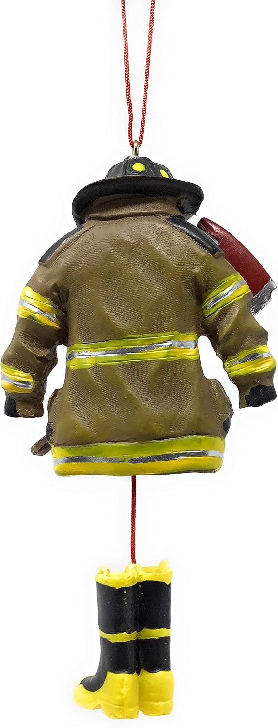 Kurt Adler 4.5- Firefighter Uniform Christmas Ornament,Resin