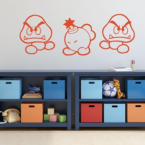 Miniatura 7 de Super Mario Wall Decor - Goomba And Bob-omb - Vinyl Wall Decal for Boys Room, Playroom, Video Game Fan Birthdays and Events