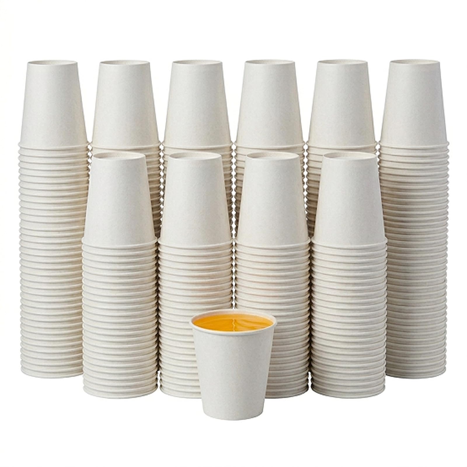 Vasos de papel 300 unidades, 200 ml, vasos de papel blanco, 7 oz con revestimiento de polietileno, tazas de café para bebidas, fiestas, oficina y catering