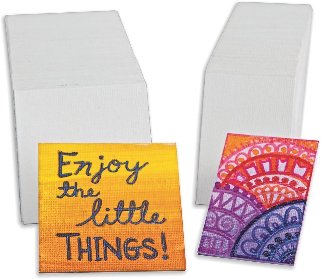 Fredrix Cut Edge Mini Canvas Panels 60-Pack 2(3/4) x 2(3/4)" White 6PK OF 60