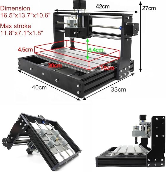CNCTOPBAOS Upgrade CNC 3018-PRO 3 Axis DIY Mini CNC Router Kit with GRBL Remote Control Offline Controller PVC PCB Acrylic Plastic Wood Cutting Engraving Carving Milling Machine