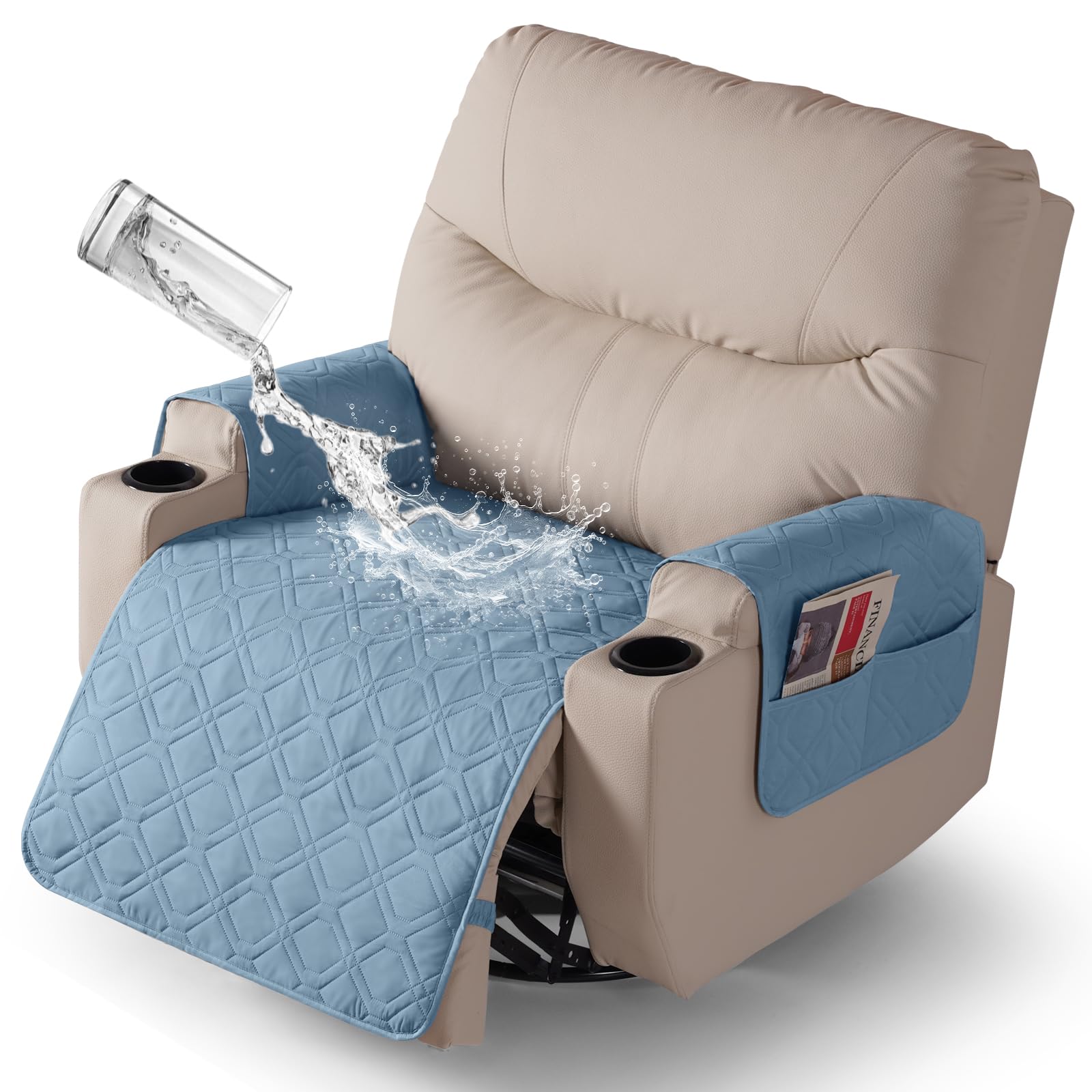 VANSOFY Recliner Chair Covers 100% Waterproof Seat Cover with Arm Reclining Cover Non-Slip Recliner Chair Covers Furniture Protector Washable